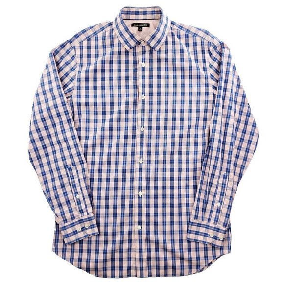Banana Republic Non-Iron Tailored Slim Fit Shirt Plaid Cotton Men Large - Picture 1 of 10